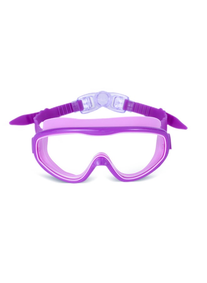 Generic HD Children's Swimming Goggles Big Frame Swimming Glasses Boys And Girls Professional Diving Goggles Swimming Cap Set Equipment Waterproof Anti-fog-Color:Dream Purple - Image 1