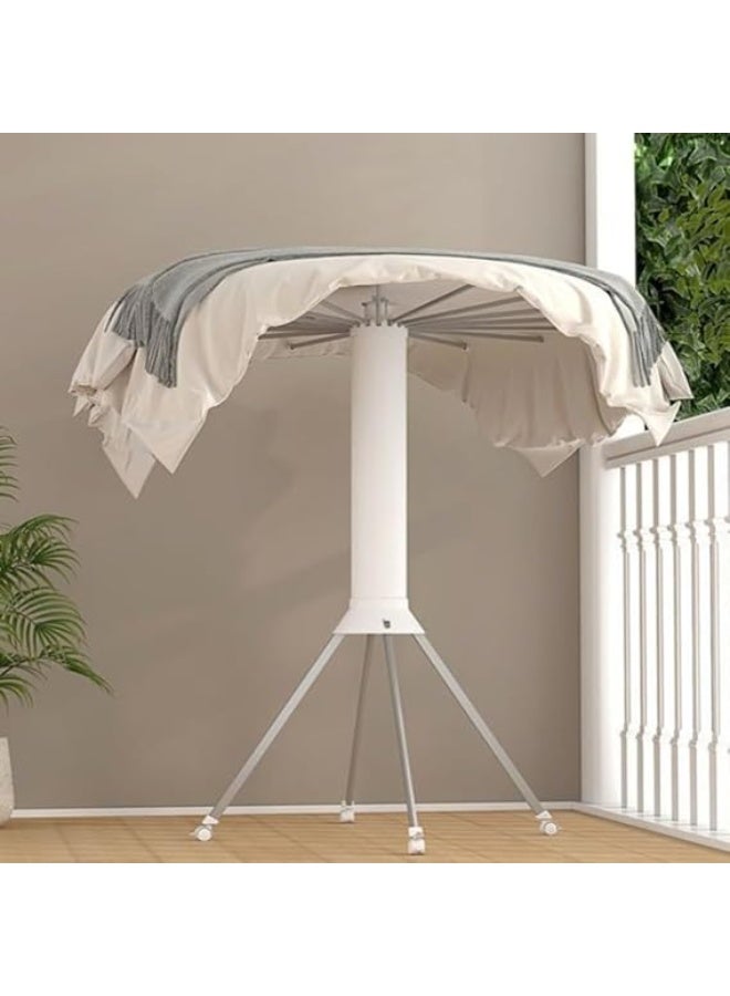 360° Rotating Clothes Drying Rack - Space-Saving Foldable Laundry Rack - Heavy-Duty Portable Stand - Ideal for Drying Clothes, Bed Sheets, and Towels - Mobility and Stable Wheels - Image 2