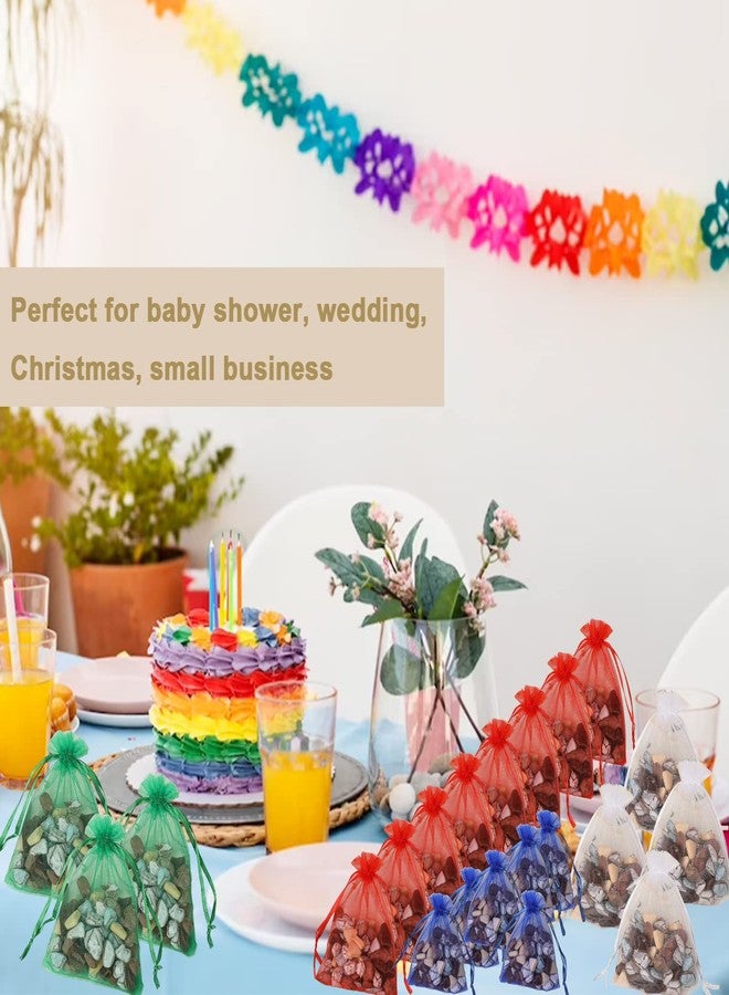 Ableme Deco Navy Blue Organza Bags 3x4 Inch (100 Pcs) Sheer Mesh Gift Bags Drawstring Sachet Jewelry Bags Organza Small Drawstring Pouch for Wedding Favor, Party, Soaps, Baby Shower Gifts - Image 5