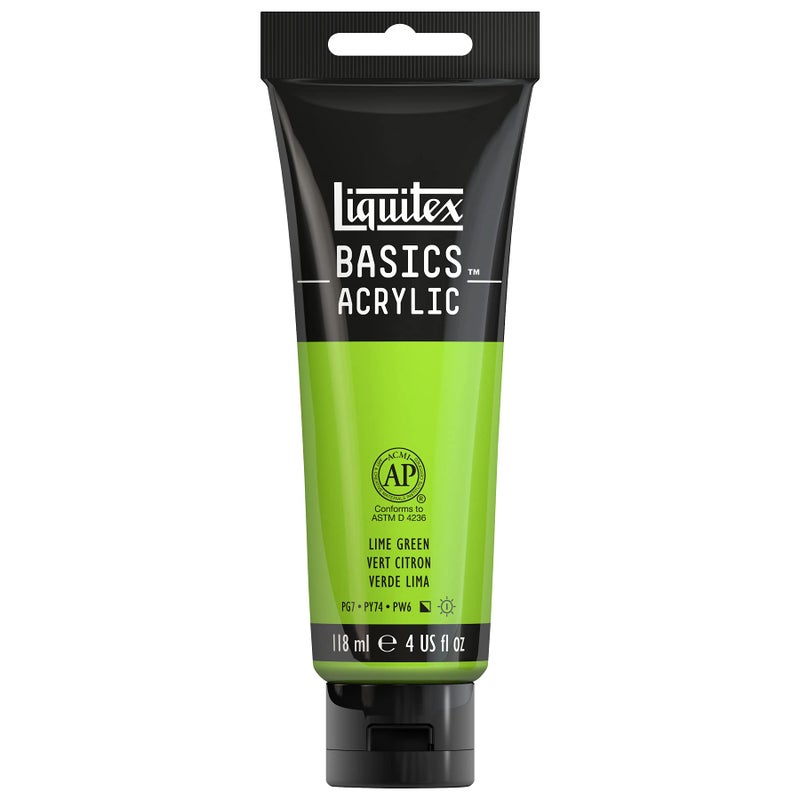 Liquitex BASICS Acrylic Paint, 118ml (4-oz) Tube, Lime Green - Image 1