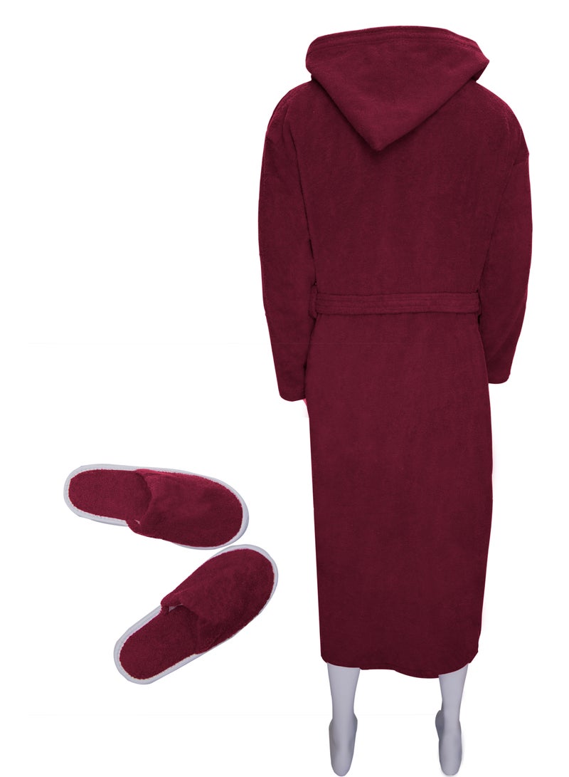 Banotex Egyptian Cotton Bath Robe With Bow, Slipper And Waist Belt For Unisex  - Image 2