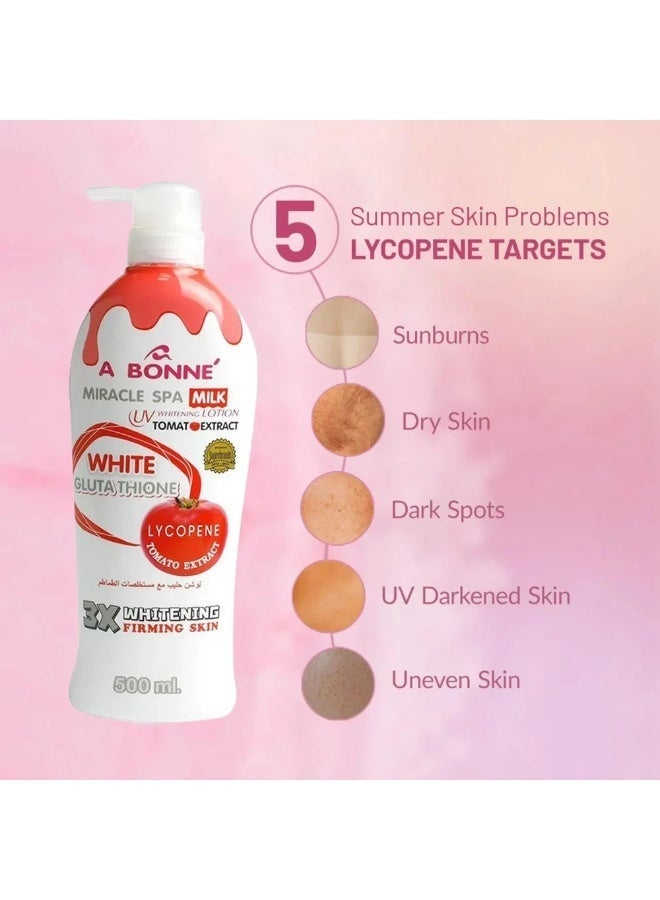 A Bonne Miracle Spa Milk UV Tomato Extract Lotion 500ml - Image 3