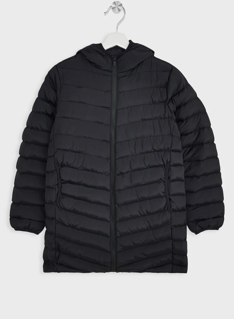 Ruby Tuesday Girls Padded Hooded Longline Jacket