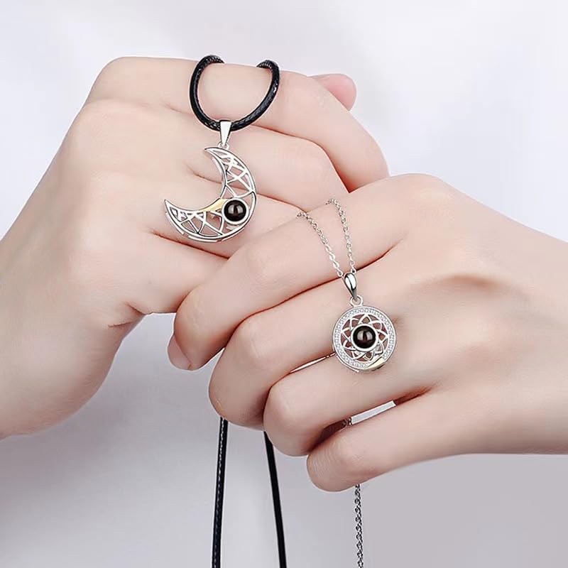 MEENAZ Pendant for Girls & Boys Couple Necklace Gifts Couple Pendant Valentine Special Love Heart Couple Pendants Stainless Steel Locket for Couples Gift for Girlfriend Valentine Gift for Girls - Image 2