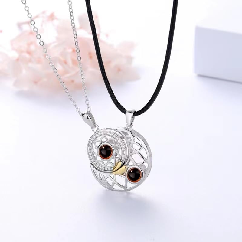 MEENAZ Pendant for Girls & Boys Couple Necklace Gifts Couple Pendant Valentine Special Love Heart Couple Pendants Stainless Steel Locket for Couples Gift for Girlfriend Valentine Gift for Girls - Image 3