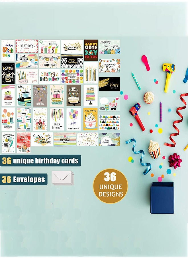 36 PCS Birthday Cards with 36 Envelopes Set Includes 36 Mixed Happy Birthday Card Designs - pzsku/Z4DEAAC1A57DAC4636F66Z/45/_/1733916073/5a88afff-56c2-40a7-9fb3-17a424f9090e