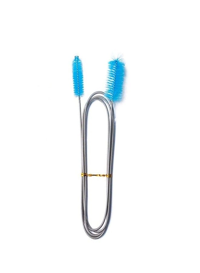 bnafes فرشاة تنظيف فلتر حوض السمك من bnafes، شعيرات مرنة مزدوجة الأطراف، منظف خرطوم، فرشاة تنظيف أنبوب طويل من الفولاذ المقاوم للصدأ لحوض السمك أو المطبخ المنزلي (أزرق سماوي) - Image 2