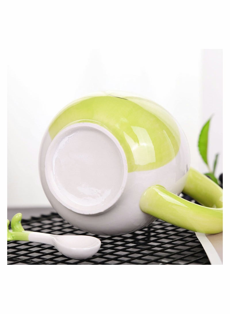 SYOSI Cute Coffee Mug Frog Animal Ceramic Coffee Mug with Spoon Funny Mug Novelty Cup, Ceramic Mug Gift,14.11 OZ  - Image 4