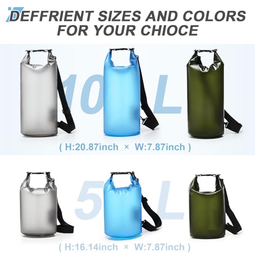 WEPOET Dry Bags for Kayaking Waterproof 5L10L Dry Storage Bag Lightweight Roll Top Wet Bag for Swimming Boating Fishing Travel Camping Beach Blue - Image 3