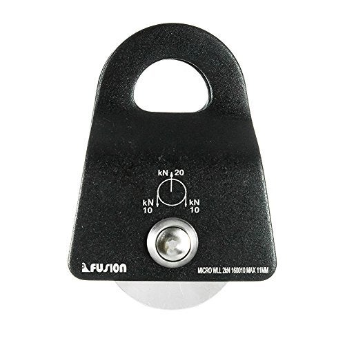 Fusion Climb Mirco Aluminum Side Swing Pulley, Single Pulley 20kN for Backyard Zipline, Trolly, Swing Pulley, Climbing Rescue, Rigging Arborist TAA Approval - Image 1