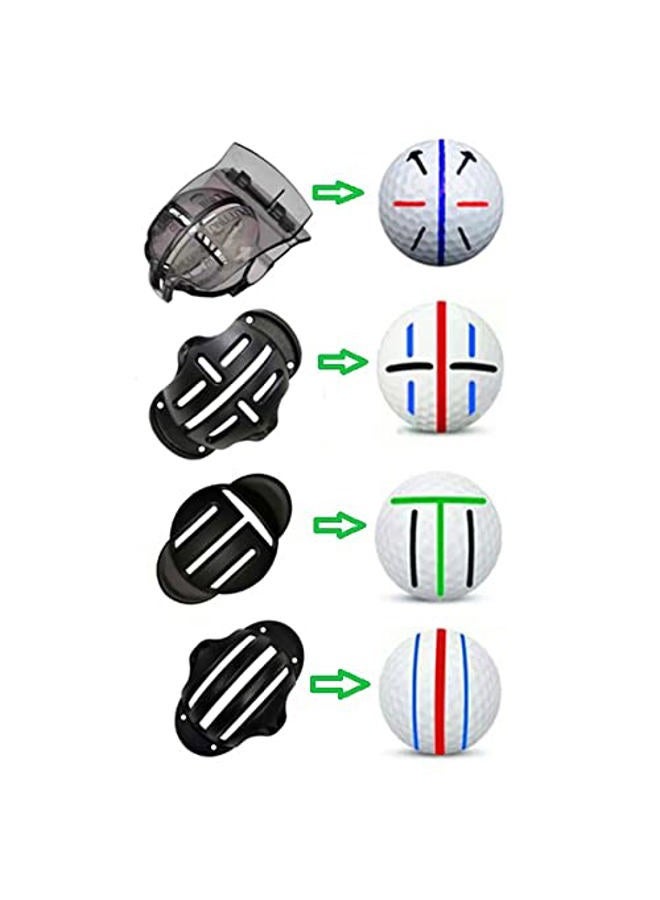 Eeokoka 8 Pack Precision Golf Ball Marker, Upgrade Golf Accessories, 4 Golf Ball Marking Stencils and 4 Colors Golf Ball Markers, Golf Ball Line Marker Tool, Golf Ball Alignment and Identification Tool - Image 2