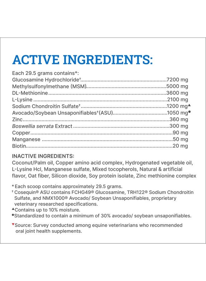 نيوتراماكس لابراتوريز حبيبات Cosequin ASU Joint & Hoof Pellets من Nutramax Laboratories مكمل غذائي لصحة المفاصل للخيول - حبيبات تحتوي على الجلوكوزامين والكوندرويتين والميثيل سلفونيل ميثان والبيوتين، 1200 جرام - Image 4