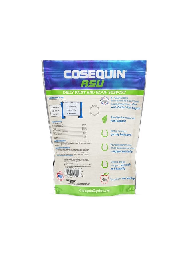 نيوتراماكس لابراتوريز حبيبات Cosequin ASU Joint & Hoof Pellets من Nutramax Laboratories مكمل غذائي لصحة المفاصل للخيول - حبيبات تحتوي على الجلوكوزامين والكوندرويتين والميثيل سلفونيل ميثان والبيوتين، 1200 جرام - Image 2