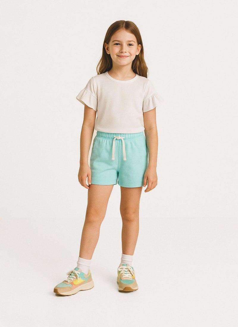 مينوتي شورت جيرسي للبنات المراهقات برباط وجيوب جانبية - Image 1