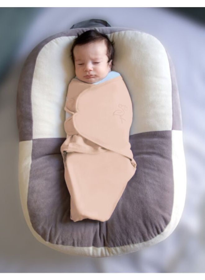 BabyJem Baby Cotton Swaddle, 0 - 4 Months, Beige - Image 2