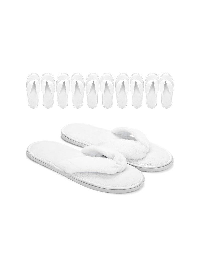 Excefore - 6 Pack Flip Flop Spa Slippers, Slippers Non Slip, Fluffy Coral Fleece Reusable House Slippers Guest Slippers Hotel Slippers for Guests, Hotel, Travel, Washable - Image 1