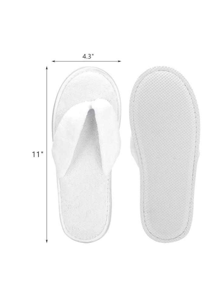 Excefore - 6 Pack Flip Flop Spa Slippers, Slippers Non Slip, Fluffy Coral Fleece Reusable House Slippers Guest Slippers Hotel Slippers for Guests, Hotel, Travel, Washable - Image 1
