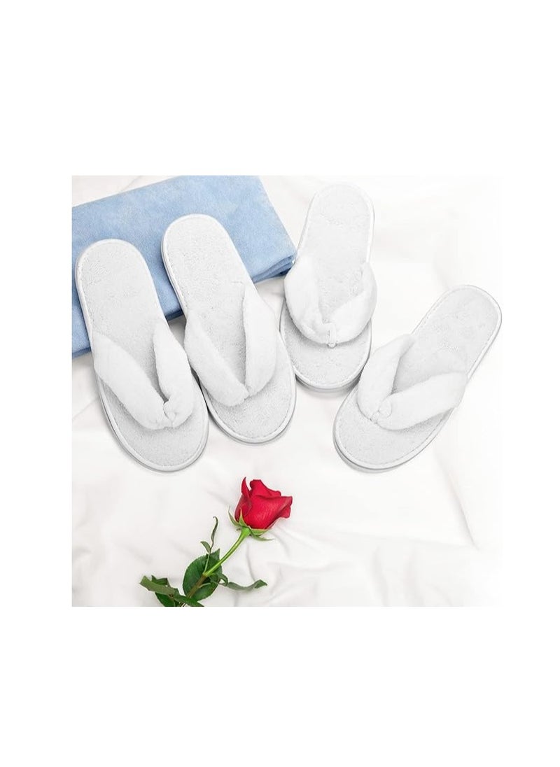 Excefore - 6 Pack Flip Flop Spa Slippers, Slippers Non Slip, Fluffy Coral Fleece Reusable House Slippers Guest Slippers Hotel Slippers for Guests, Hotel, Travel, Washable - Image 1