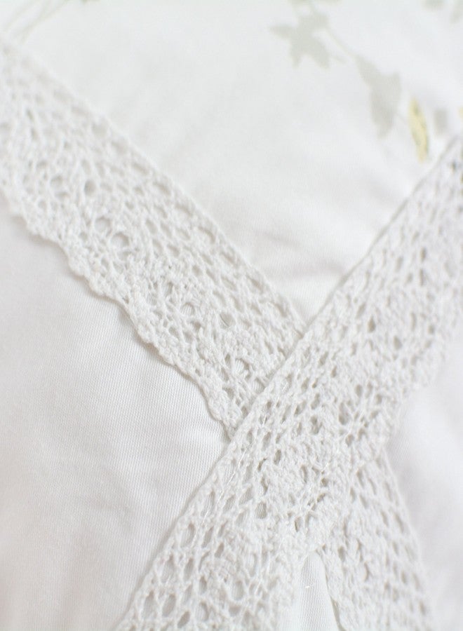 فادفاي أغطية وسائد FADFAY بنقشة زهور وردية رثة، طراز ريفي أنيق، دانتيل عتيق، كشكشة، مقاس قياسي 19 بوصة × 29 بوصة (مفرد/مزدوج/ملكة، ورد عتيق) - Image 3