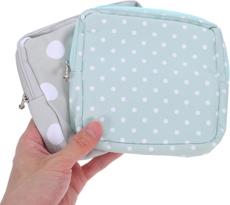 Sanitary Napkin Pouch 2pcs Small Menstrual Pad Storage Bags with Zipper Portable Feminine Hygiene Organizer for Travel and Daily Use - Image 4