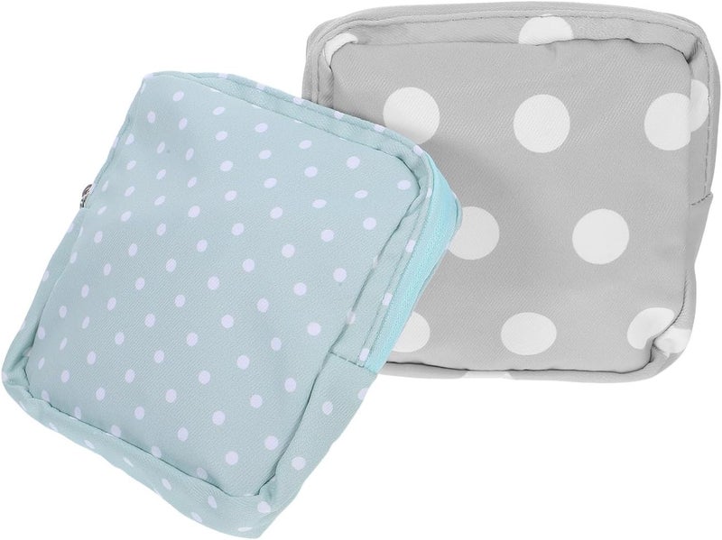 Sanitary Napkin Pouch 2pcs Small Menstrual Pad Storage Bags with Zipper Portable Feminine Hygiene Organizer for Travel and Daily Use - Image 1