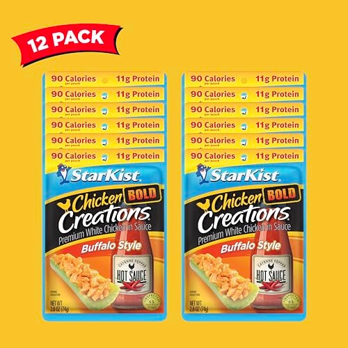 StarKist Chicken Creations BOLD Buffalo Style Pouch 26 oz  12 Pack Fully Cooked High Protein White Meat Gluten Free No Draining Ready to Eat for Salad and Sandwiches - Image 5
