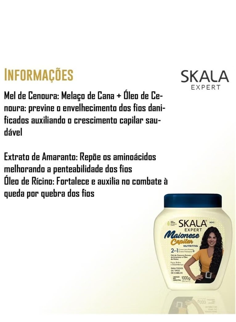 سكالا اكسبريت كريم معالج مايونيز كابيلار مرطب للشعر 2 في 1 - 1000 جم - Image 5