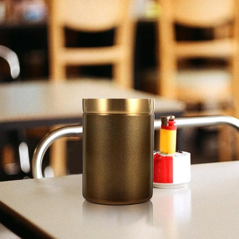 Stainless Steel Windproof Ashtray with Lid for Cigar and Hospitality Use - Image 4