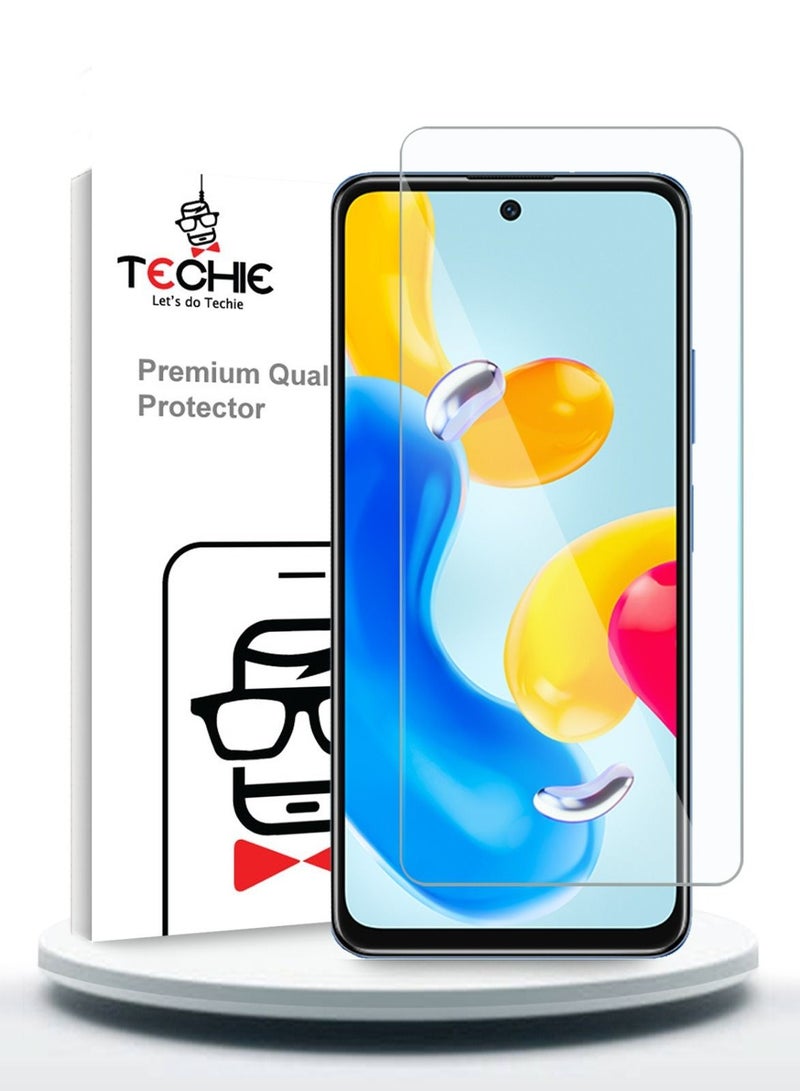 Techie واقي شاشة من الزجاج المقوى عالي الدقة مقاوم للانعكاس ومضاد للفقاعات 9H لهاتف Xiaomi Redmi Note 11S 5G - Image 1