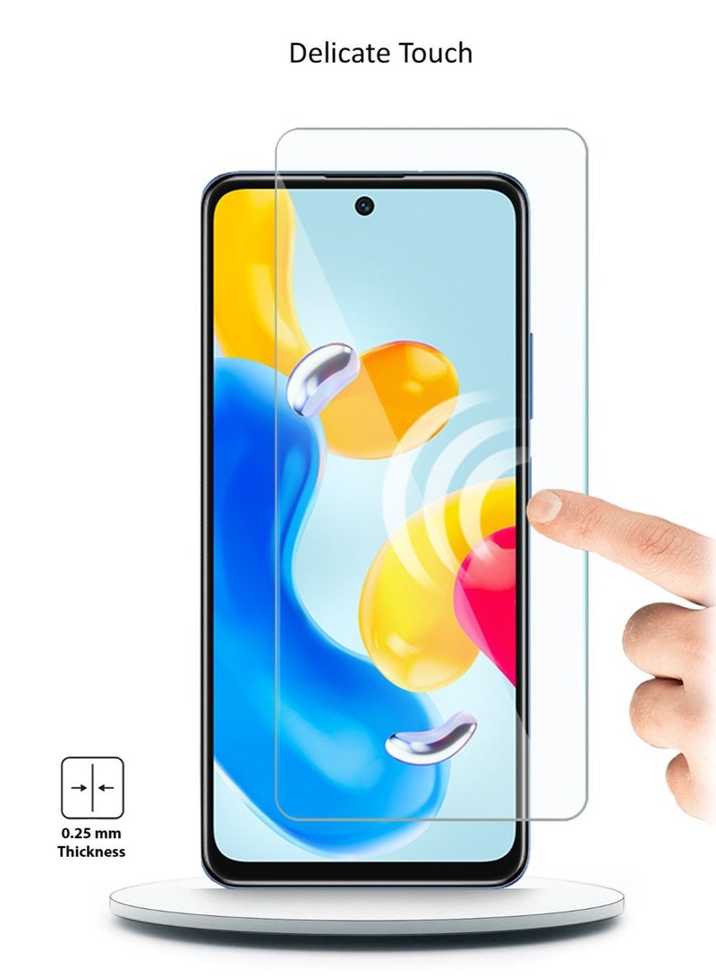 Techie واقي شاشة من الزجاج المقوى عالي الدقة مقاوم للانعكاس ومضاد للفقاعات 9H لهاتف Xiaomi Redmi Note 11S 5G - Image 2