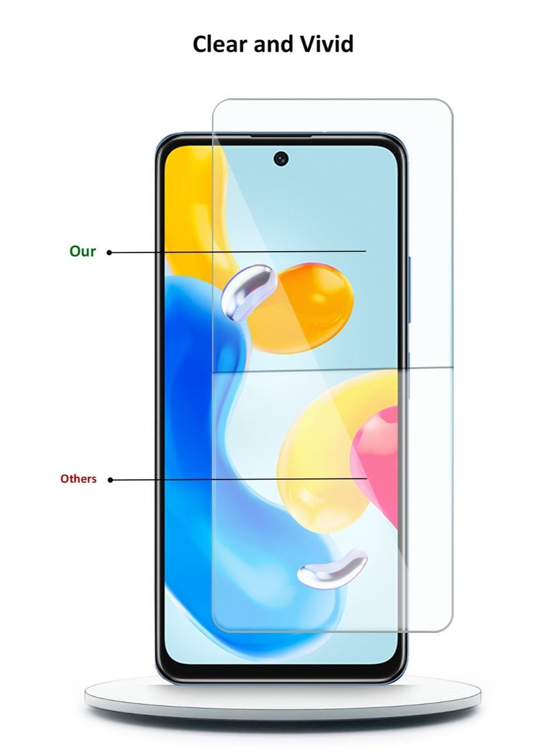 Techie واقي شاشة من الزجاج المقوى عالي الدقة مقاوم للانعكاس ومضاد للفقاعات 9H لهاتف Xiaomi Redmi Note 11S 5G - Image 3