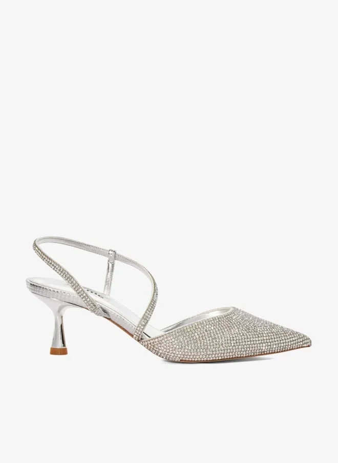 Dune London Pointed Toe Ankle Strap Mid Heel Pumps
