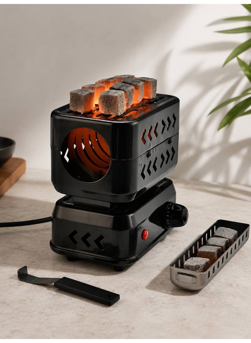 Dinex 1200W Electric Charcoal Starter, Dual Top & Bottom Heating System, 5 Adjustable Heat Levels, 3-Pin Plug, Fast Charcoal Igniter for BBQ, Camping & Outdoor Use - Image 3