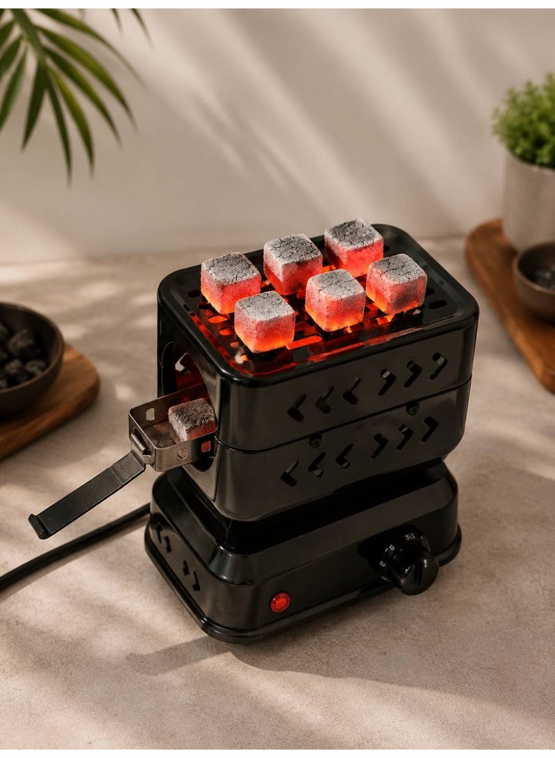 Dinex 1200W Electric Charcoal Starter, Dual Top & Bottom Heating System, 5 Adjustable Heat Levels, 3-Pin Plug, Fast Charcoal Igniter for BBQ, Camping & Outdoor Use - Image 4