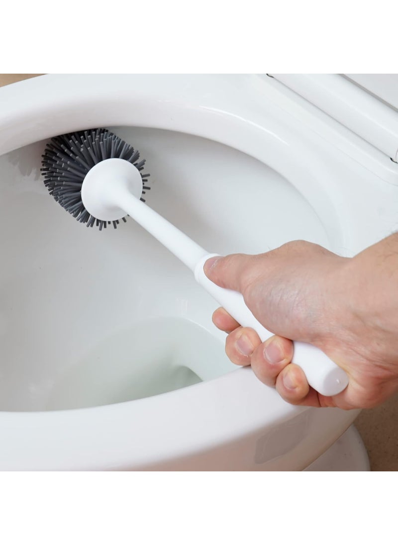 Hibbent - 2 Pack Toilet Brush with Ventilated Drying Holder, Silicone Toilet Bowl Brush Bathroom Cleaning Bowl Brush Kit Sturdy Cleaning Toilet Brush, Floor Standing & Wall Mounted Without Drilling, Black - Image 1