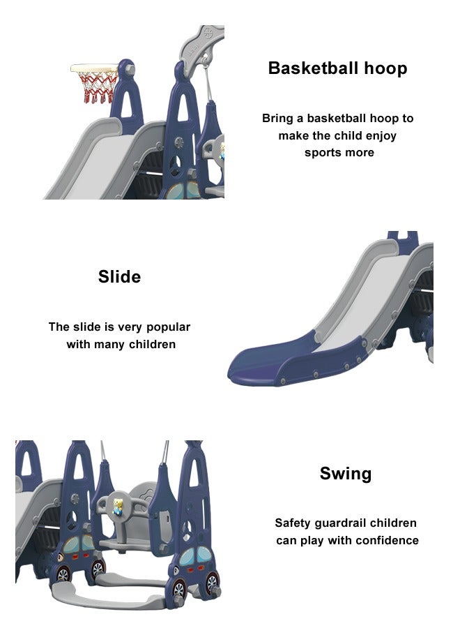 XIANGYU 3 In 1 Small Indoor Slides And Swings Plastic Swing Sets Playground Outdoor Kids Slide - Image 2