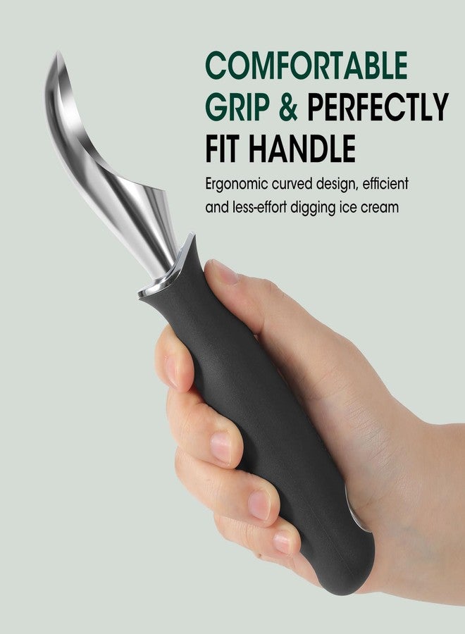 Beneno Heavy Duty Ice Cream Scoop - Upgraded Anti-Fracture Design, Comfortable Grip Long Handle, Effortless Scooping & Dishwasher Safe, Black - Image 5