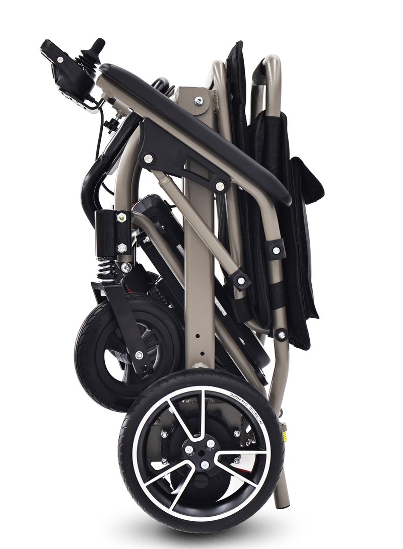 HT 18 Inch Lightweight Electric Wheelchair with Lithium Battery - Foldable, Portable and Comfortable for Travel and Daily Use - Image 4