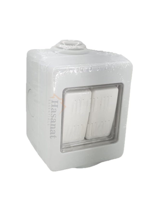 HASANAT ESSENTIALS مقبس كهربائي خارجي مقاوم للماء من حسنات إيسينشالز - تصنيف IP55، صندوق مثبت على السطح مقاوم للعوامل الجوية، تشطيب رمادي، مقبس 13A