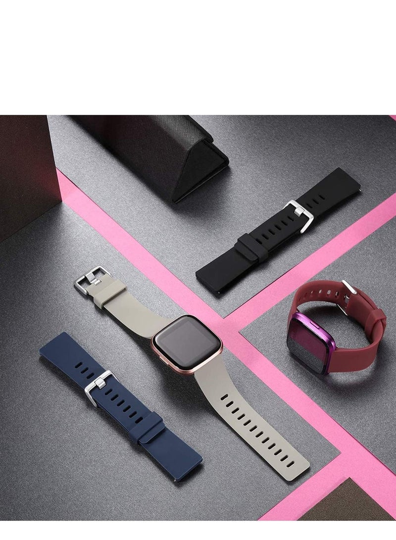 Y&D Silicone Slim Bands Compatible For Versa 2,1, Lite Soft Wristbands Thin Narrow Replacement Smartwatch Women Men Small 4 Pack - Image 2