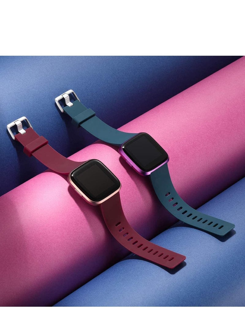 Y&D Silicone Slim Bands Compatible For Versa 2,1, Lite Soft Wristbands Thin Narrow Replacement Smartwatch Women Men Small 4 Pack - Image 3