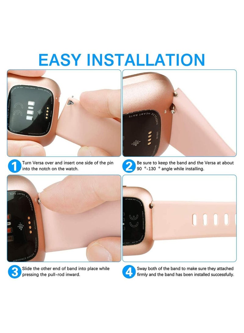 Y&D Silicone Slim Bands Compatible For Versa 2,1, Lite Soft Wristbands Thin Narrow Replacement Smartwatch Women Men Small 4 Pack - Image 5