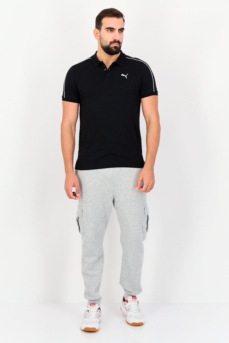 PUMA قميص بولو قصير الأكمام للرجال بتصميم نحيف، أسود - Image 4