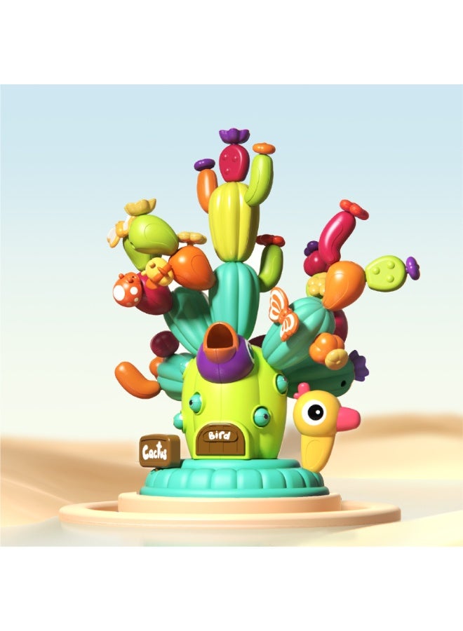 HALAMODO 59PCS DIY Cactus Building Blocks | Kids Educational STEM Toys | Magnetic Creative Assembly | Develops Creative & Logical Thinking | Eco-Friendly ABS Material | Vibrant Colors Stimulate Creativity | Smooth & Burr-Free Edges | Easy Snap Fit | Early Learning Educational Toy | Enhances Imagination & Hands-On Skills | Multiple Combination Possibilities - Image 1