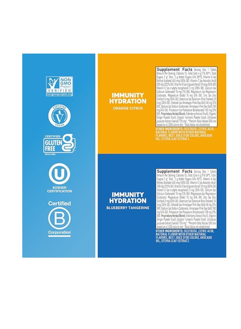 Nuun Hydration Immunity Electrolyte Tablets With 200mg Vitamin C, Blueberry Tangerine + Orange Citrus 10 Count pack of 2 - Image 2