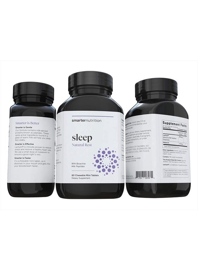 SMARTERNUTRITION Smarter Sleep - Nighttime Sleep Aid with Bioactive Milk Peptides & Melatonin, a Naturally Produced Compound to Encourage Restorative Sleep for Energy, Mental Clarity, Stress Support (30 Servings) - Image 4