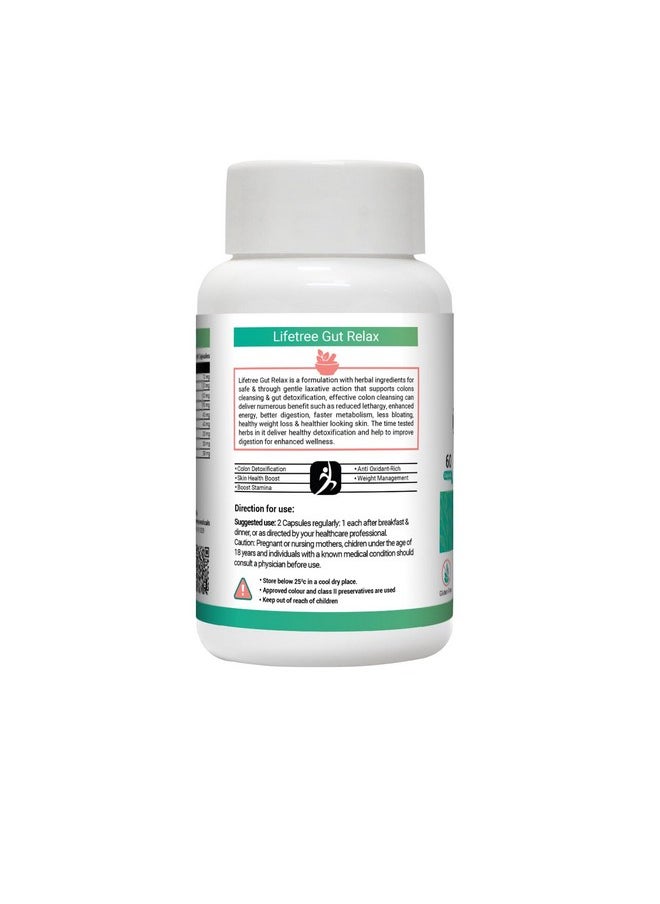 LifeTree - Gut Relax Capsule Supplement Super Colon Cleanser Ayurvedic Medicine - Image 1