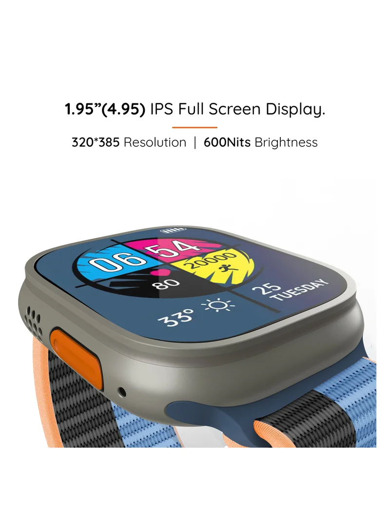 بيبل Cosmos Engage 1.95 بوصة IPS دائما على عرض Smartwatch، شحن لاسلكي، IP67 مقاومة الماء والغبار، متوافق مع Android & iOS، 20+ أوضاع رياضية، 100+Cloud أساس وجوه ووتش، الأزرق السماوي