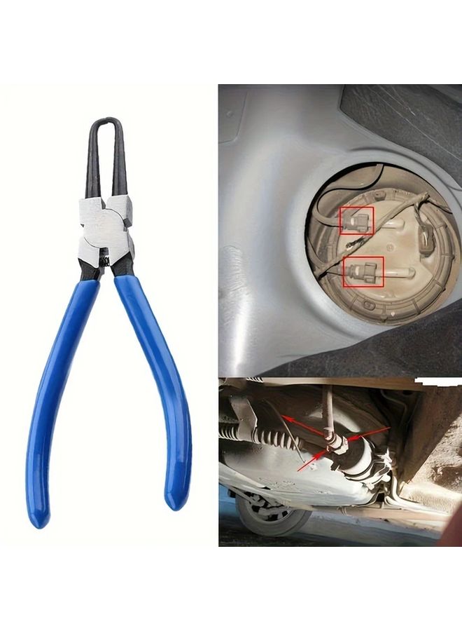 2pcs Blue Heavy Duty Gasoil Filter Pliers Manual Oil Filter Removal Tool With Ergonomic Red Rubberized Handles Precision Engineered For Gasoline Diesel Fuel Lines Automotive Repair Accessories Comfortable Grip - Image 5