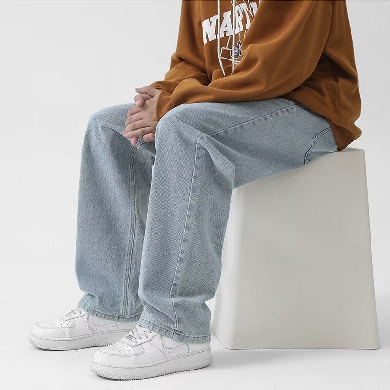 Vintage Jeans Men'S Straight Loose Trendy Brand Wide Leg American Style High Street All-Match Casual Long Pants For Boys - Image 4
